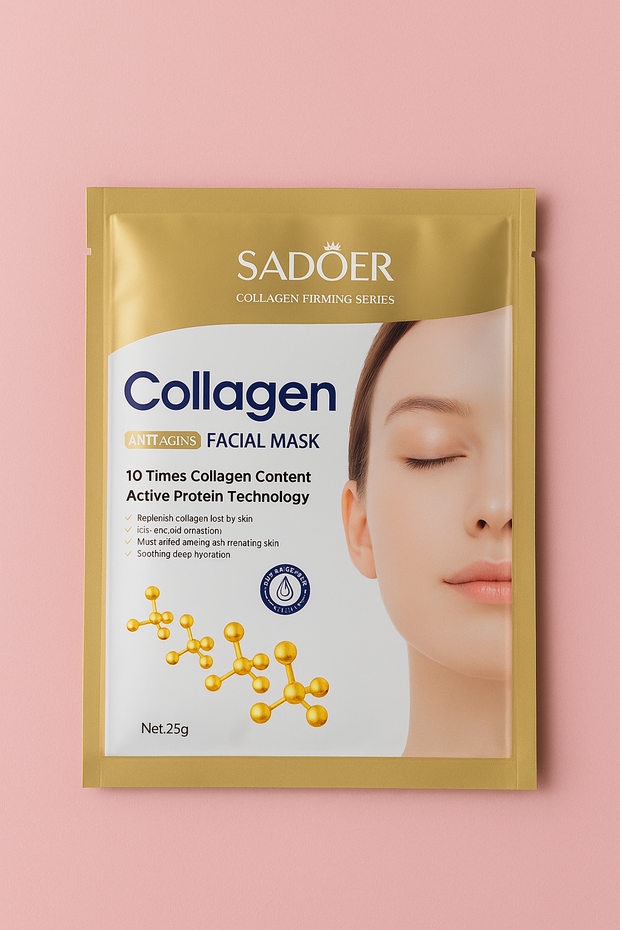 Masque facial anti-rides au collagène hydratant et raffermissant peau éclatante