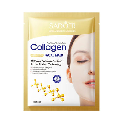 Collagen Anti Wrinkle Facial Mask for anti-aging, moisturizing, and skin brightening with hyaluronic acid.
