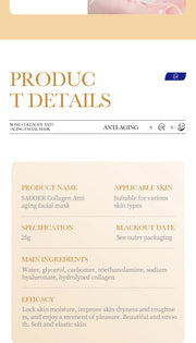 Collagen Anti Wrinkle Facial Mask Anti Aging