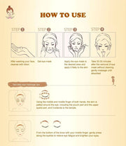 Instructions d'utilisation du masque cristal au collagène d'or pour les yeux, soin anti-poche et anti-cernes.