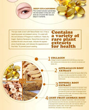 Masque yeux en cristal collagène or, anti-poches, anti-cernes, hydratant, extrait de plantes rares.