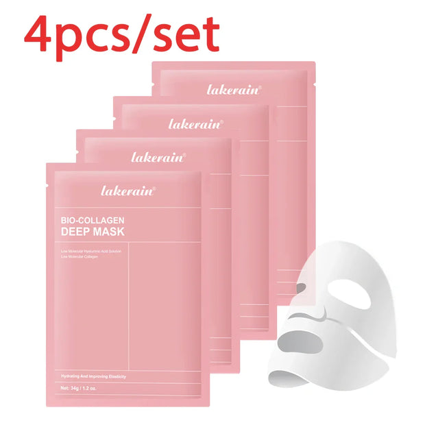 Set of four Bio-Collagen Deep Face Masks by lakerain with moisturizing and pore-minimizing benefits