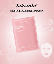 Lakerain Bio-Collagen Deep Face Mask in pink packaging for moisturizing and pore shrinking skincare treatment